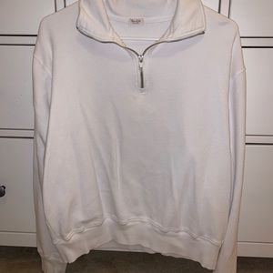 FINAL SALE j galt white quarter zip sweatshirt